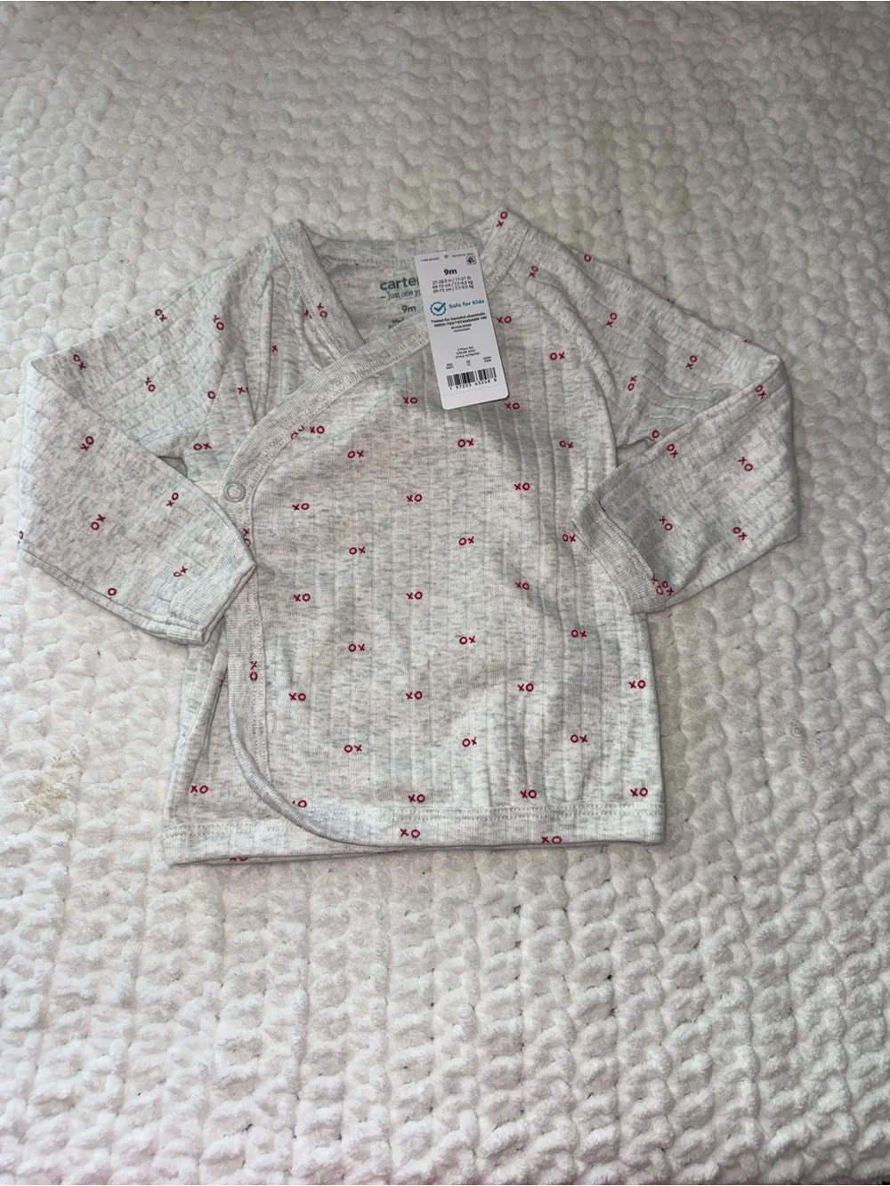 Carters Baby Two-Piece Grey 'XO' Footed Pajama Set